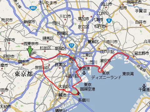 お台場IKEAツーリングのコース