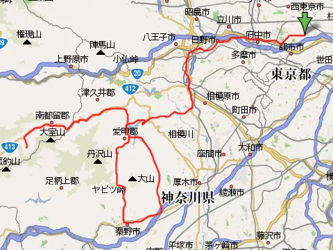 道志の湯に行った日のコース