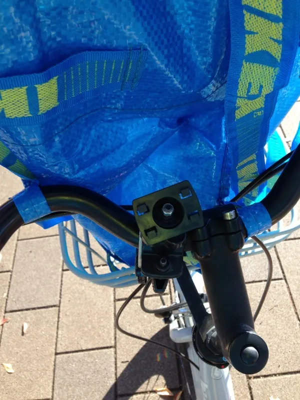 トロリー用バッグに入れられてBikkeで運ばれるストライダー