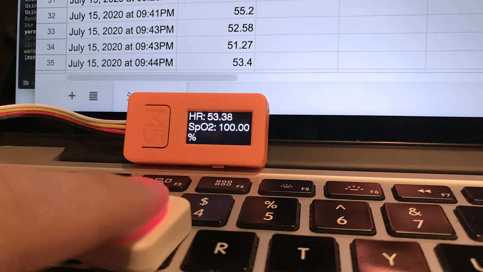 M5StickCで心拍を取ってGoogleSheetsに送る