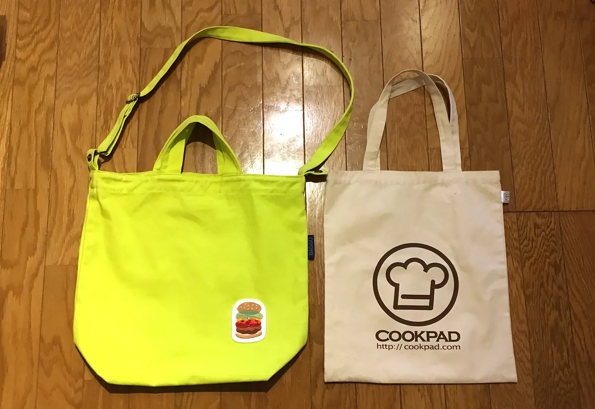 baggu dack bag とクックパッドのトート