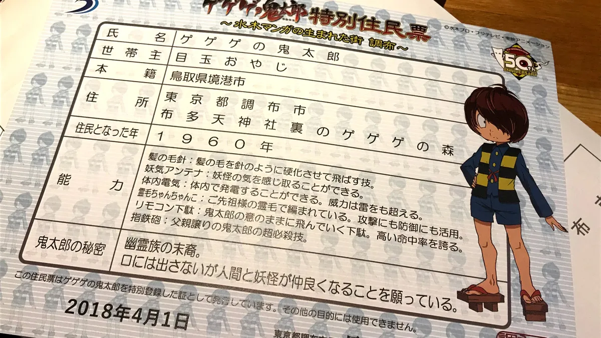 鬼太郎の住民票