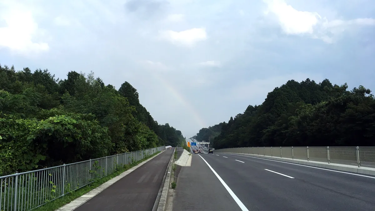 可児バイパスと虹