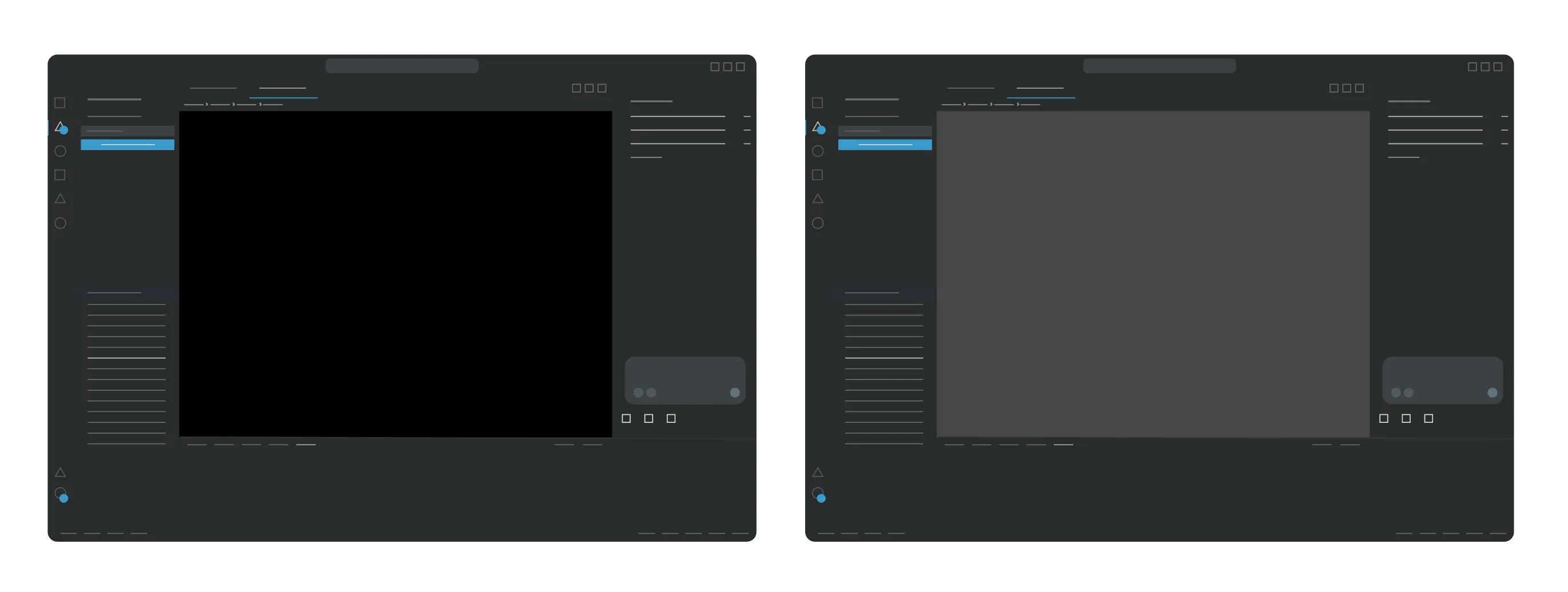中央が暗い画像、明るい画像