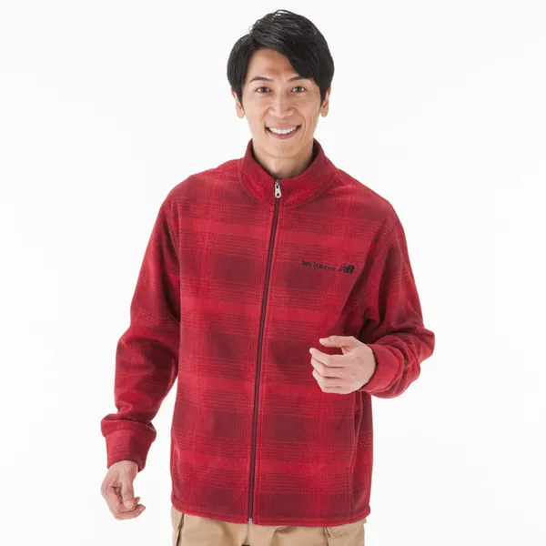 new balance 紳士プリントフリースジャケット(チェック柄)