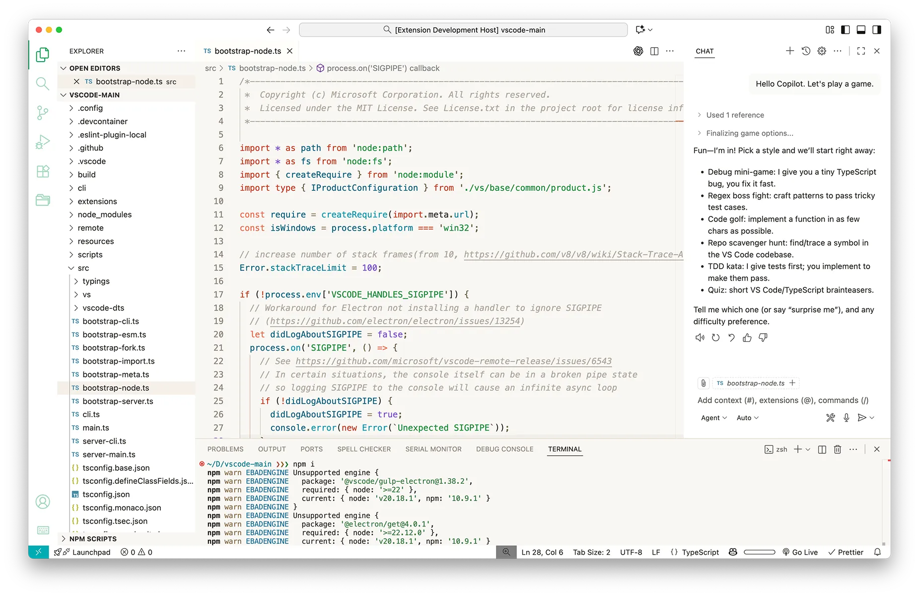 ハイドラント圧テーマを適用したVSCodeライトモード