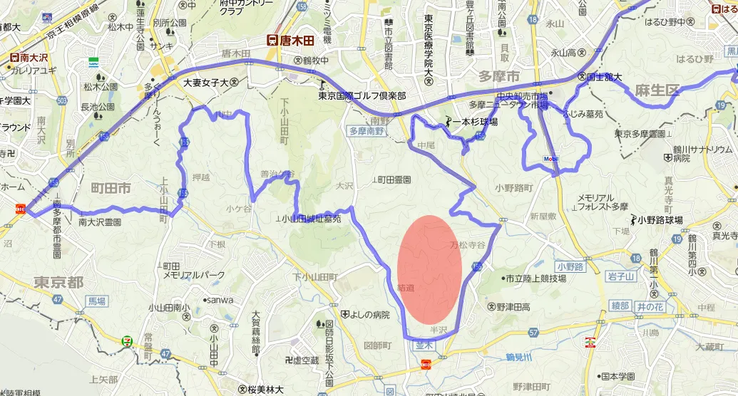 Raphaが公開している裏尾根幹のマップ