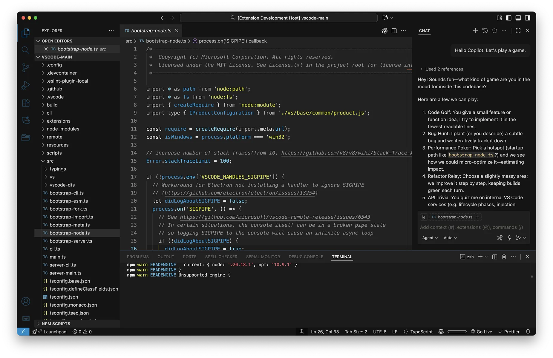 ボールドマーカーネオテーマを適用したVSCodeダークモード