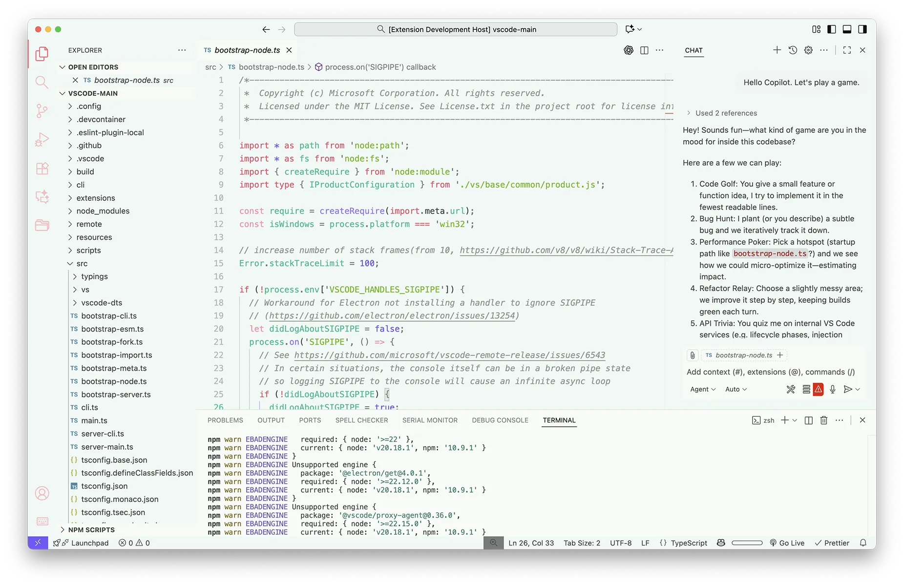 ワイドローラー惑テーマを適用したVSCodeライトモード