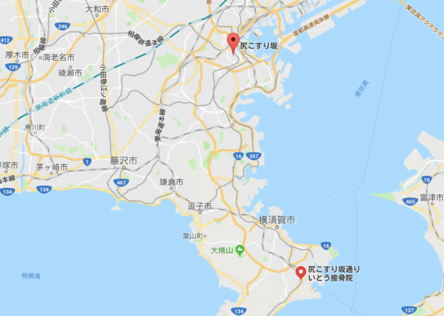 尻こすり坂の地図