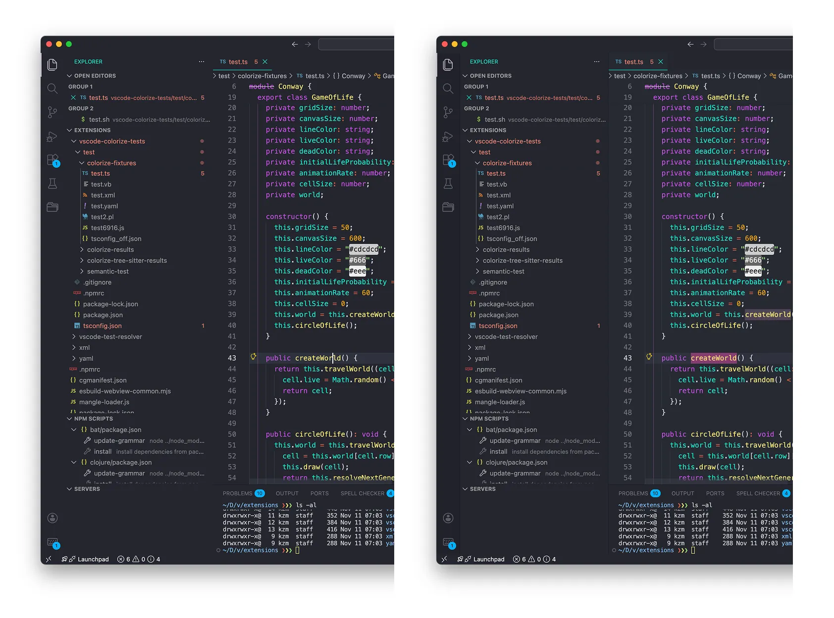 Trapped White Space comparison with Andromeda theme