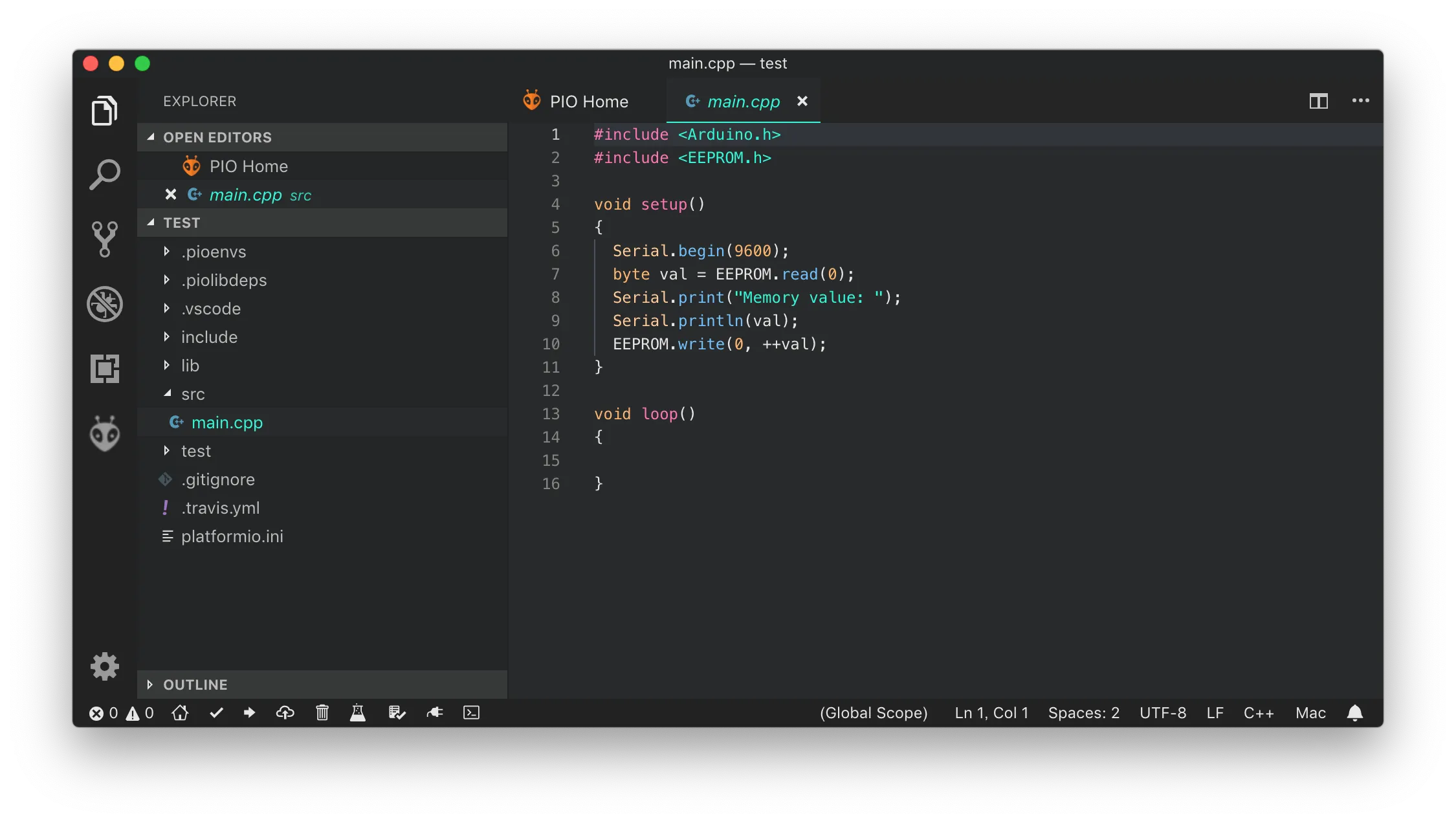 PlatformIOを入れたVSCode