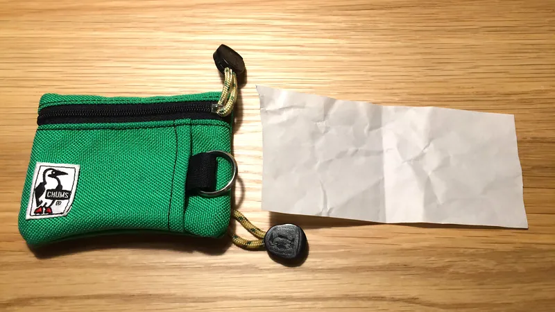 チャムス コインケースの防水テスト結果