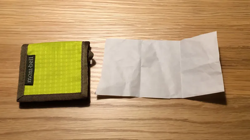 モンベル コインワレットの防水テスト結果